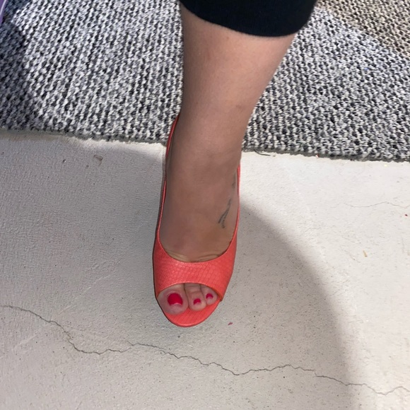 Summer coral wedge shoes - Picture 5 of 9